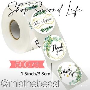 3/$20📦 Roll of 500 1” thank you botanical stickers
